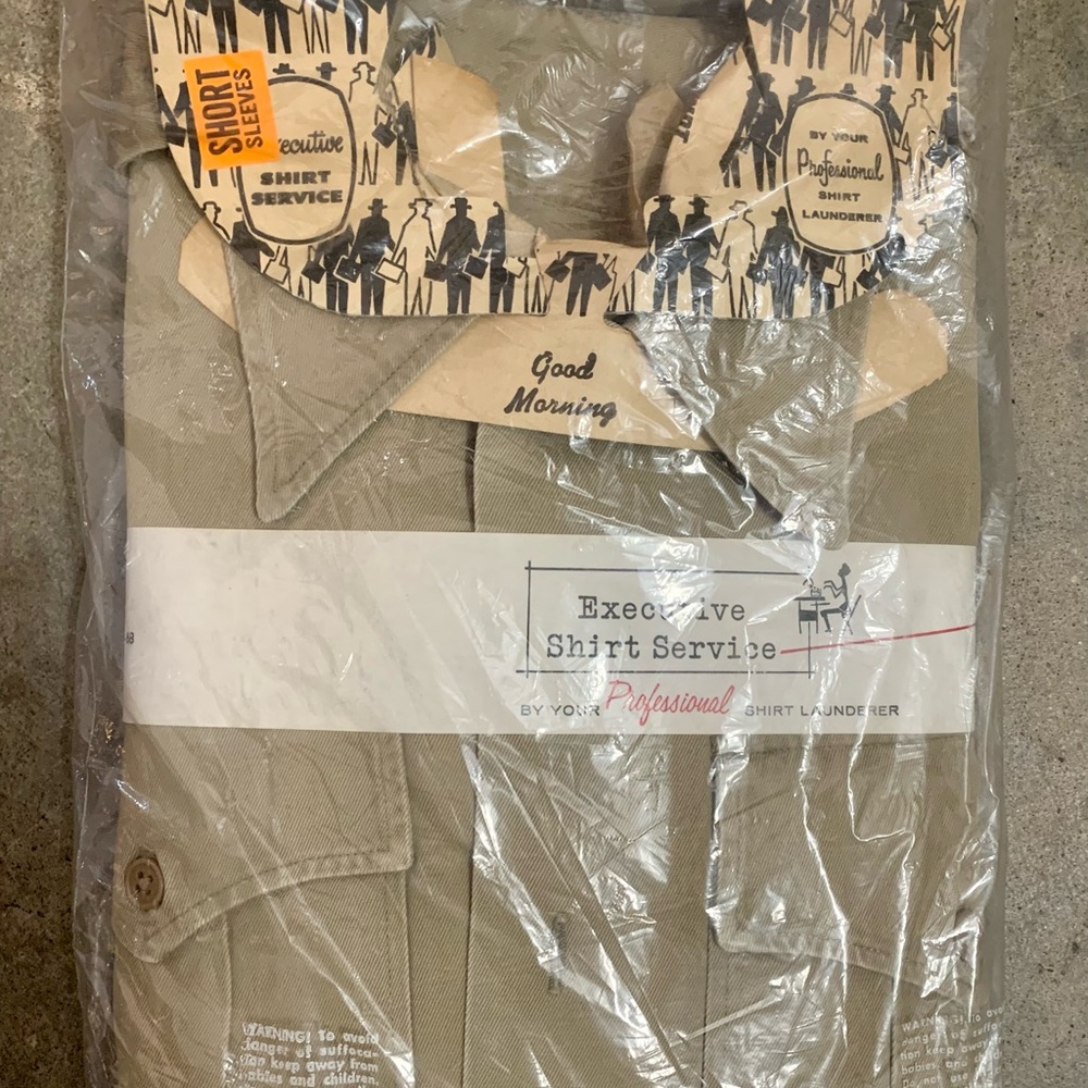 Late ‘60s Army Khaki Short Sleeve Shirt - Heavy Starch